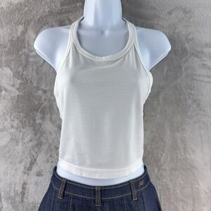 Lululemon‎ Racerback Tank Top Womens Size 8 White Ribbed Athletic